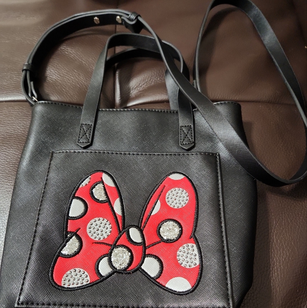 Disney Parks Exclusive Minnie Mouse Bow Mini Tote-Style Crossbody Bag